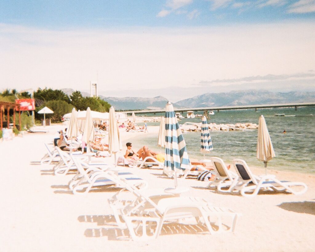 beach in croatia shot on the flic film doubleshot using proimage 100 film